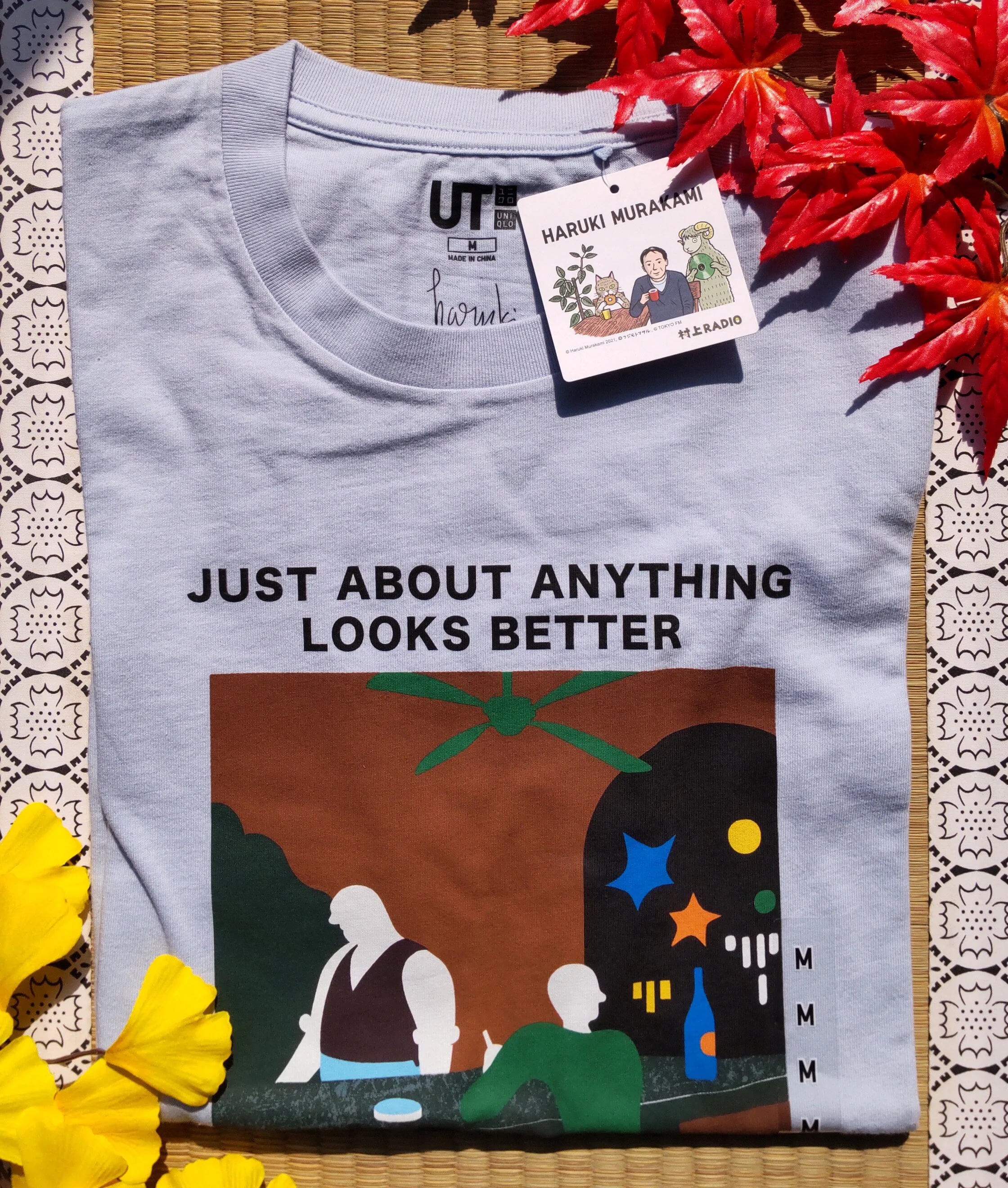 Haruki Murakami "Pinball 1973" Blue T-Shirt • Murakami RADIO UT • Official Japanese Merchandise Art Gift - Image 5