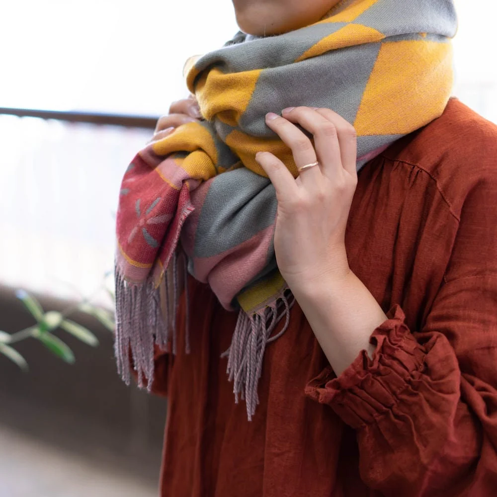 Official Ghibli Howls Moving Castle Shawl • Jacquard Stole with Calcifer - Image 8