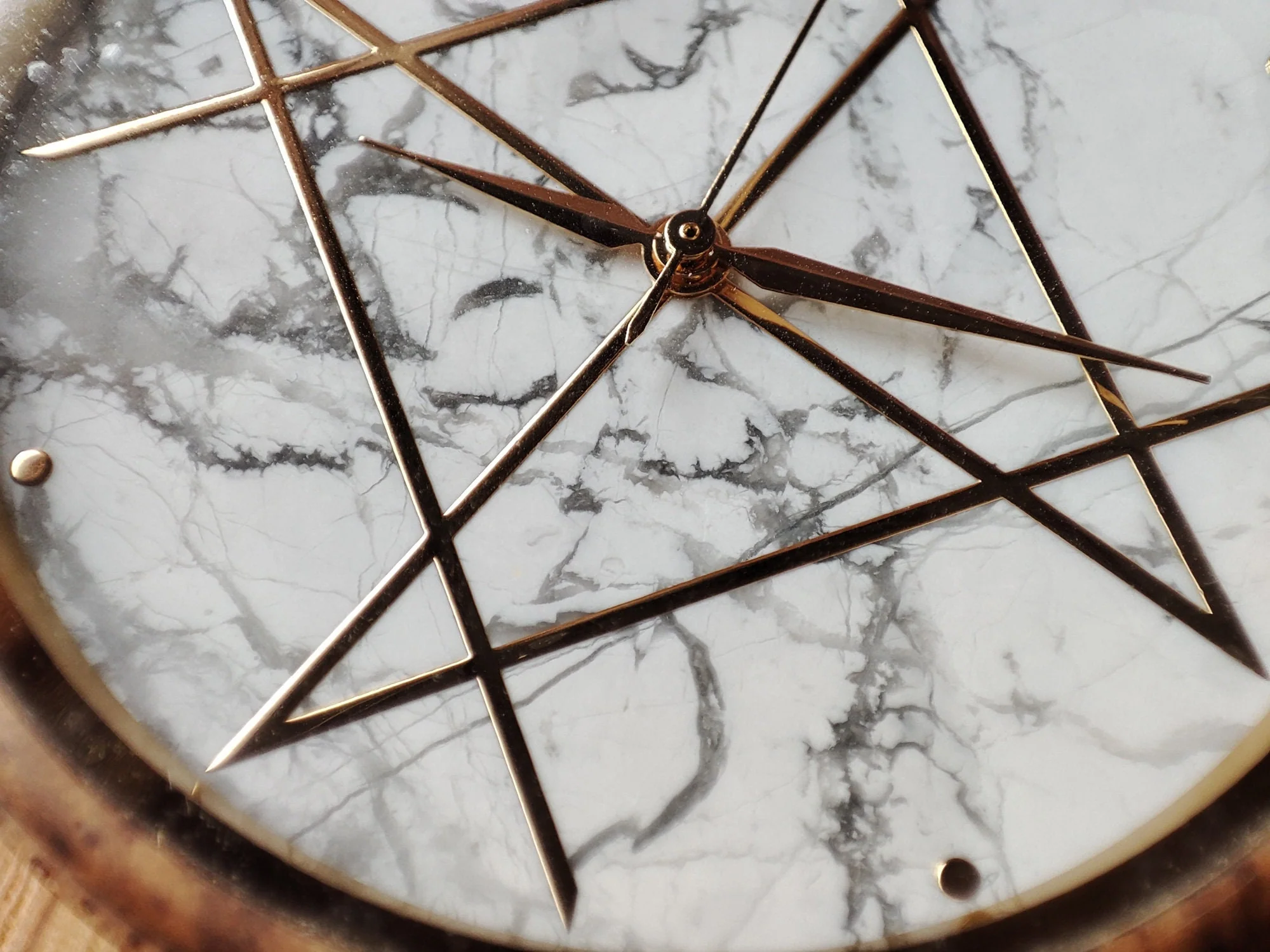 Japanese Handmade Wrist Watch "NOZ" • Made of Howlite, Zebra Wood • Swiss Movement - Image 3