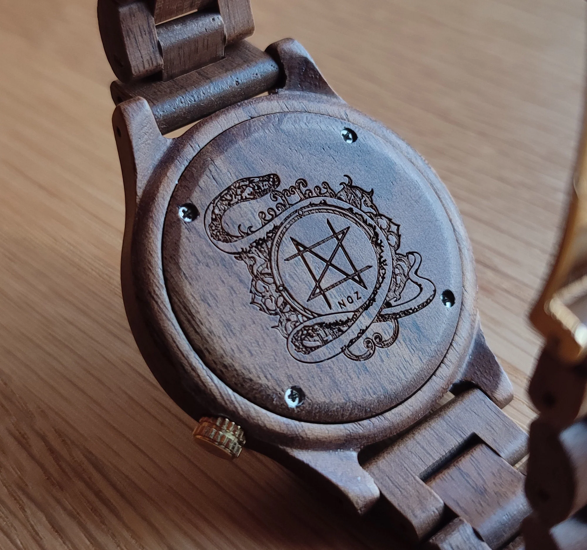 Japanese Handmade Wrist Watch "NOZ" • Made of Lapis Lazuli, Walnut • Swiss Movement - Image 5