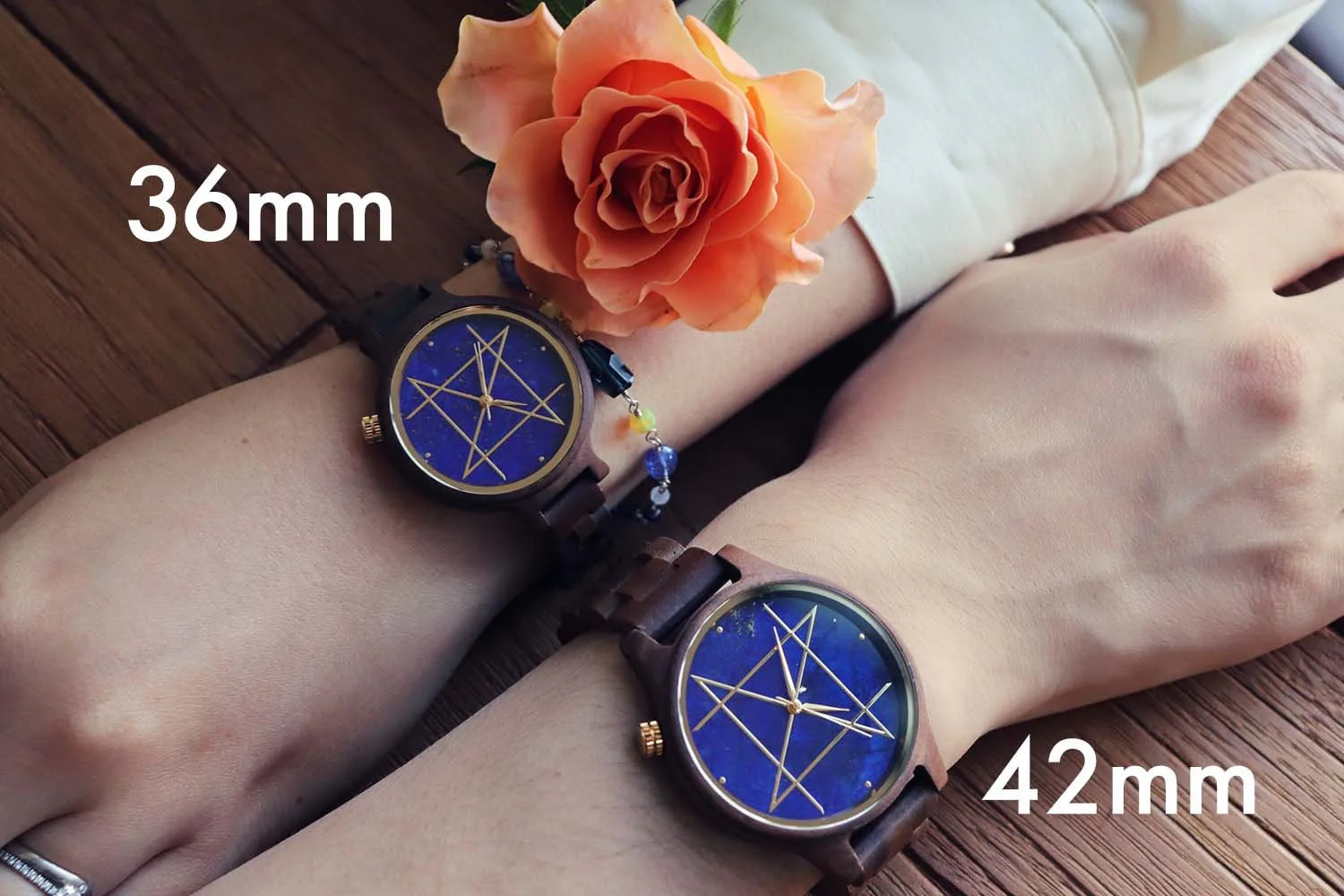 Japanese Handmade Wrist Watch "NOZ" • Made of Lapis Lazuli, Walnut • Swiss Movement - Image 8