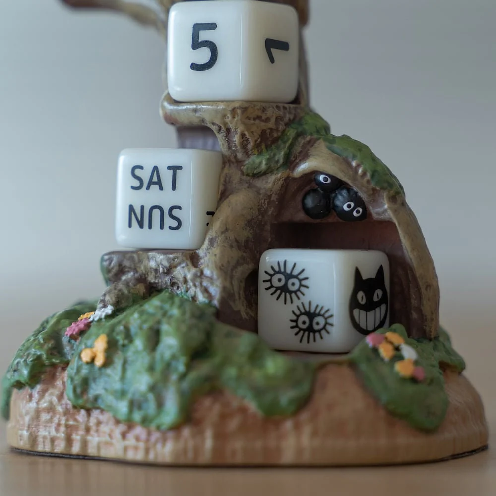 Official Studio Ghibli Totoro Perpetual Calendar with Dice • My Neighbor Totoro Figure/Home Decor/Diorama - Image 4