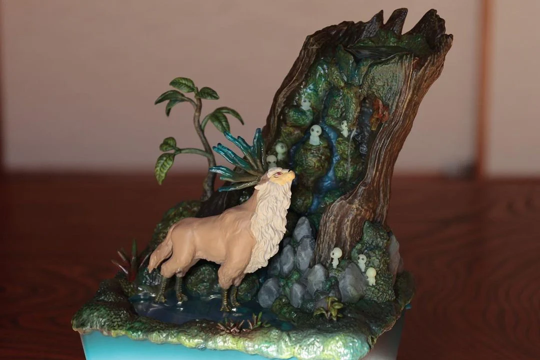 Official Ghibli Princess Mononoke Water Garden • Forest Spirit Bonsai Diorama Fountain • Donguri Exclusive - Image 3