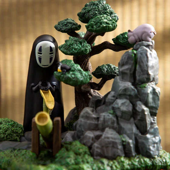 Official Ghibli Spirited Away Water Garden/Fountain • No Face Kaonashi Bonsai Home Decor/Interior Diorama - Image 3
