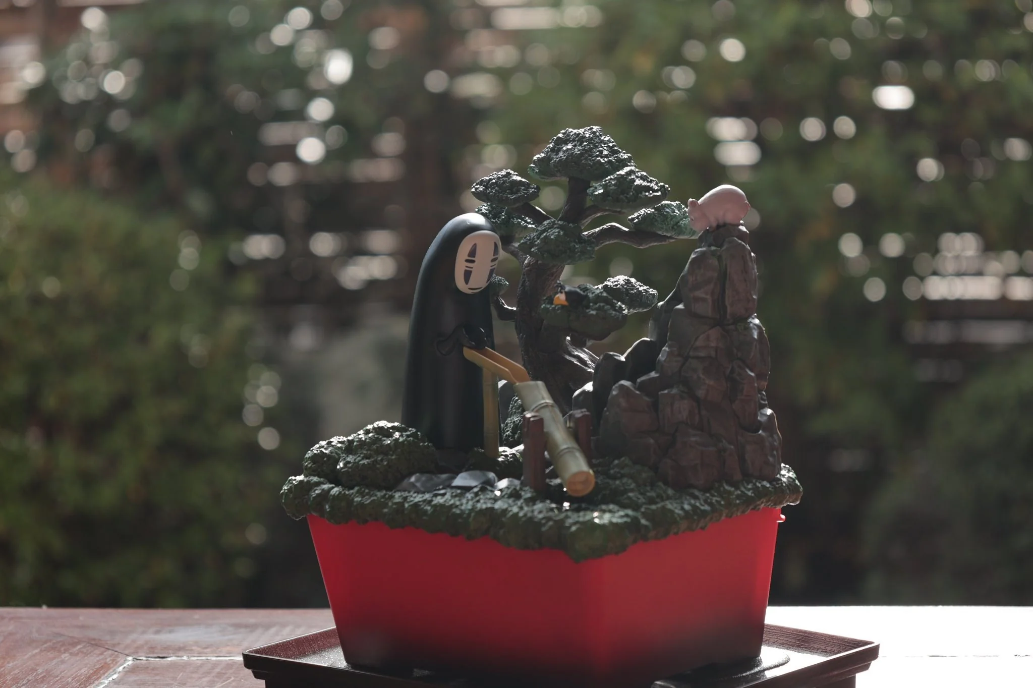 Official Ghibli Spirited Away Water Garden/Fountain • No Face Kaonashi Bonsai Home Decor/Interior Diorama - Image 5