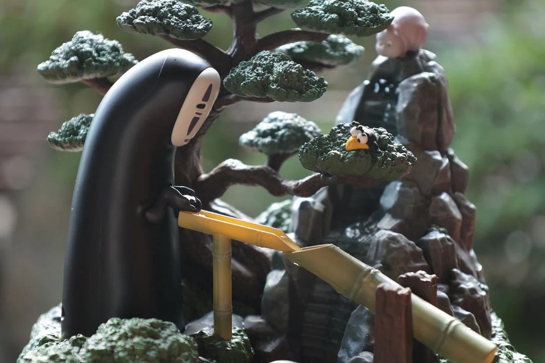 Official Ghibli Spirited Away Water Garden/Fountain • No Face Kaonashi Bonsai Home Decor/Interior Diorama - Image 6