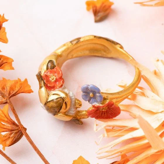 Official Studio Ghibli Fox-Squirrel Ring • Nausicaa, Laputa Ring • Japanese Handmade Jewelry - Image 3