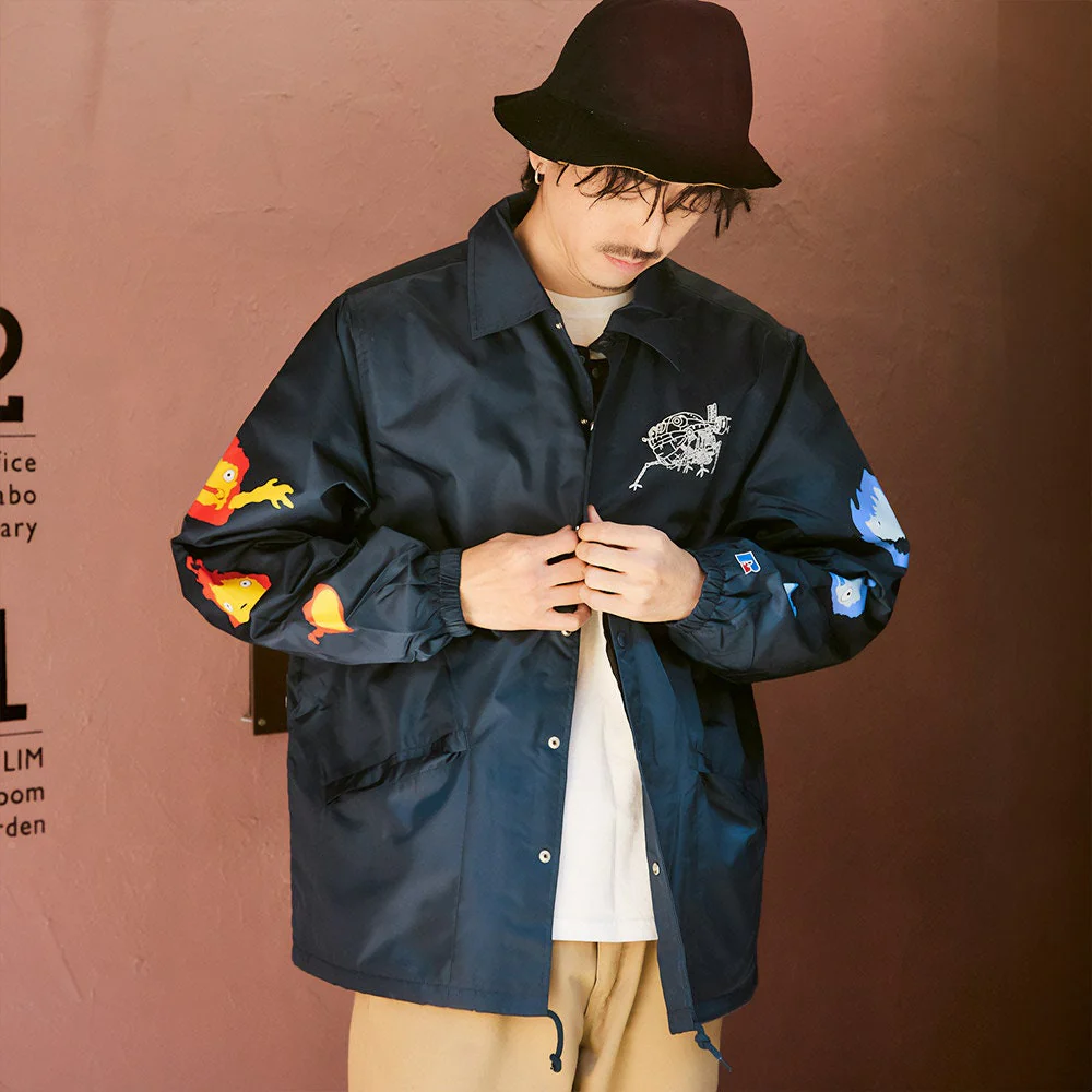 Official Ghibli Howl Coach Jacket • Howls Moving Castle Windbreaker/Raincoat/Coat/Spring-Autumn Clothes • Calcifer Anime - Image 5