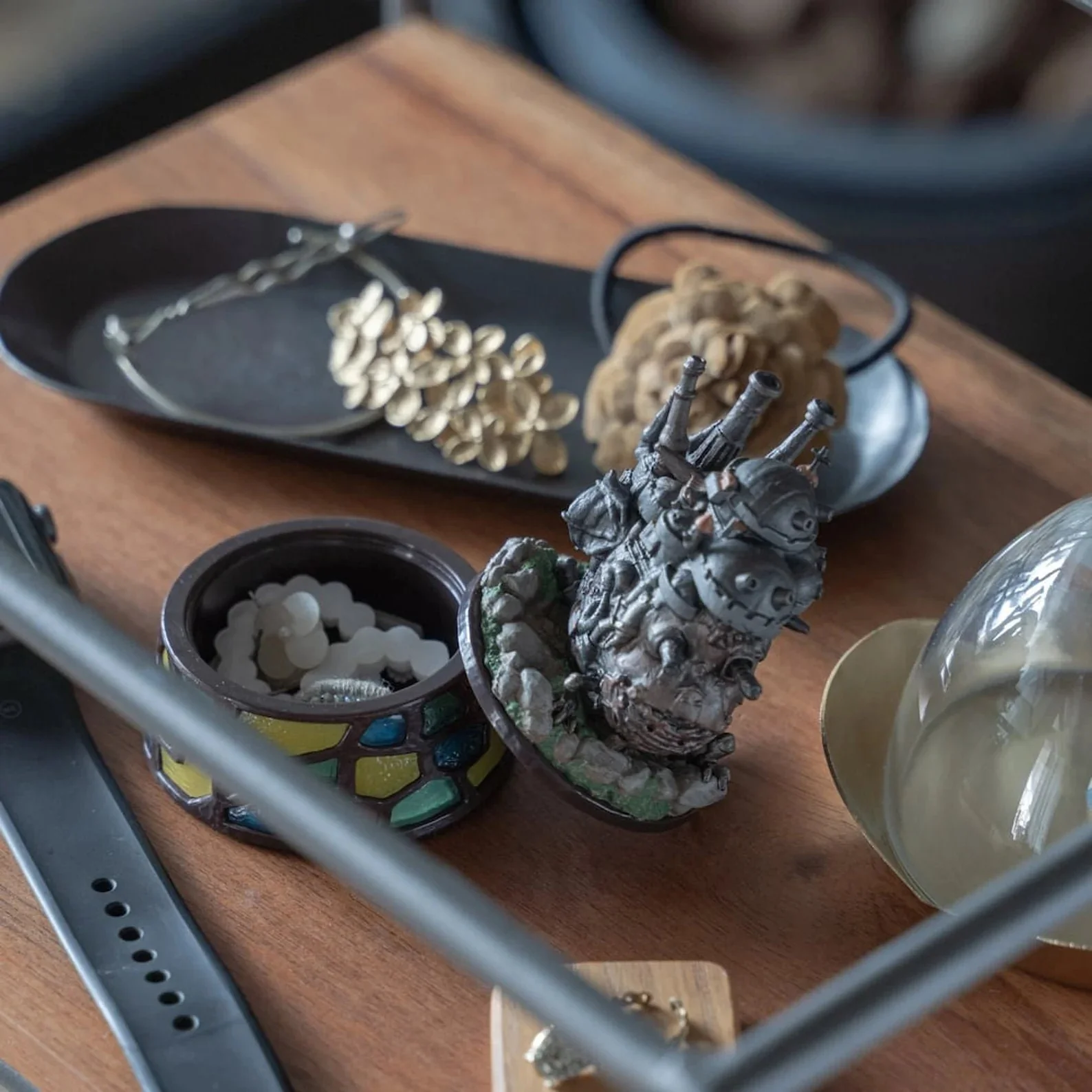 Official Ghibli Howl Figure/Jewelry Box • Howls Moving Castle Figurine/Statue/Replica/Interior Decor/Diorama • Stained Glass Design Gift - Image 8