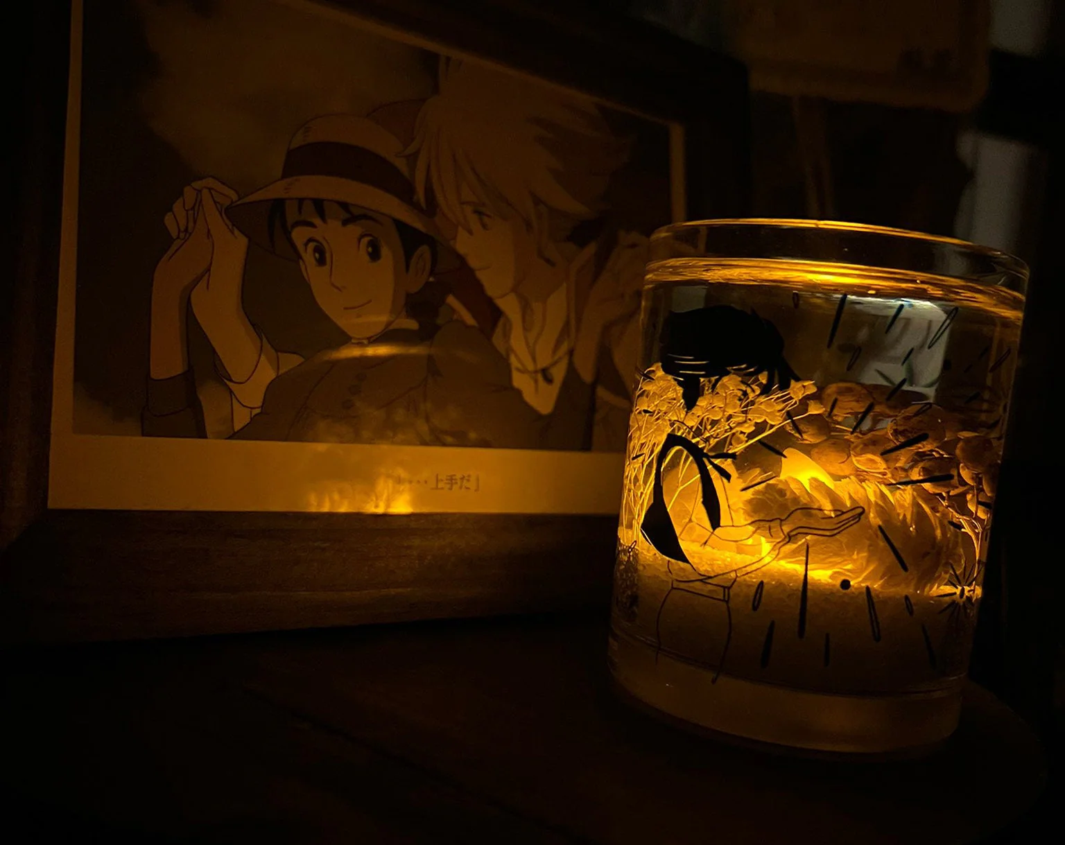 Official Ghibli Howl LED Aroma Wax Melt • Howls Moving Castle Gel Candle with Berry Scent, Fragrance, Dried Flowers - Image 8