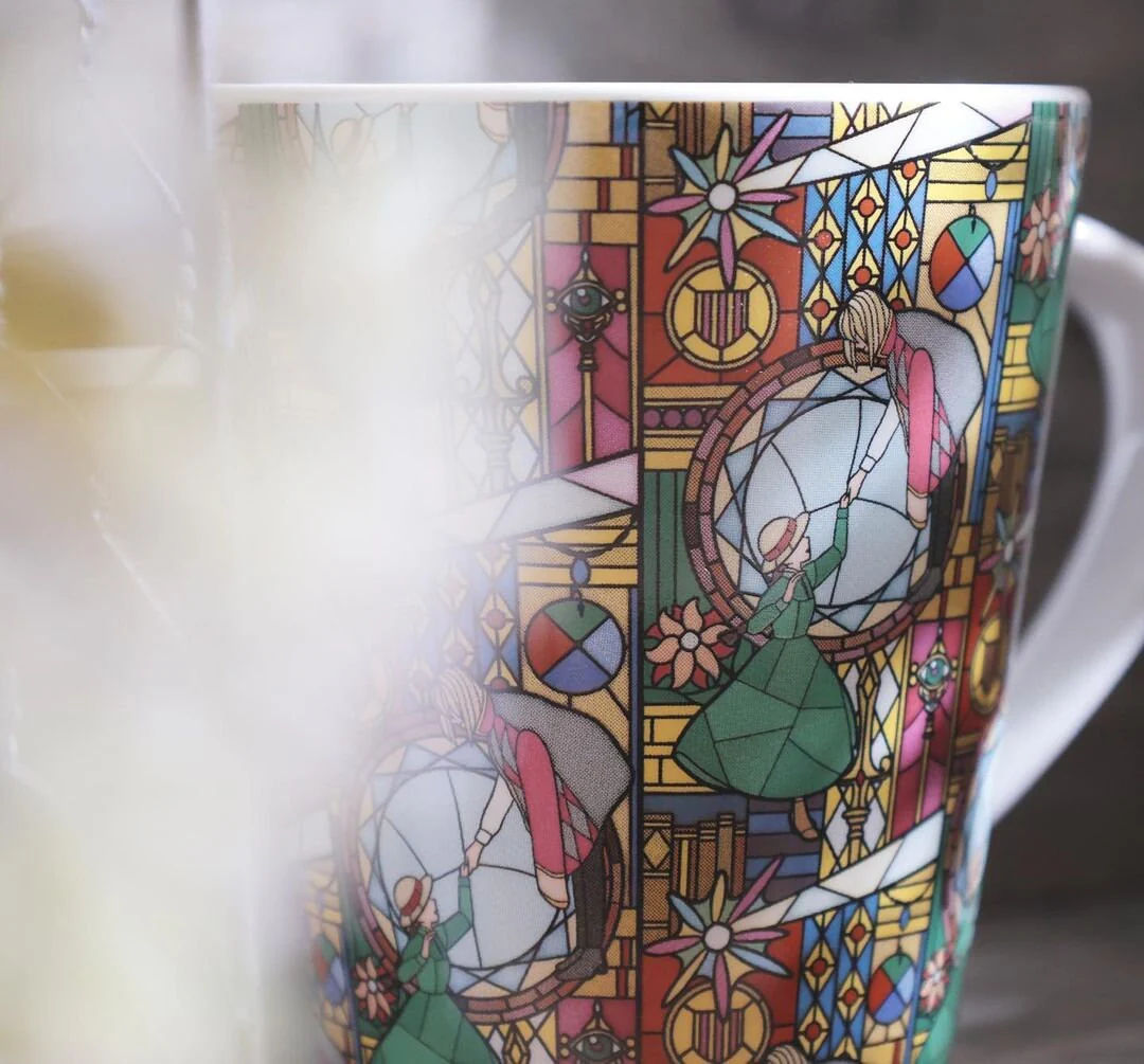 Official Ghibli Howl/Baron Mug Cup • Howls Moving Castle/Whisper of the Heart Tableware • Stained Glass Style • Japanese Ceramic Gift - Image 4