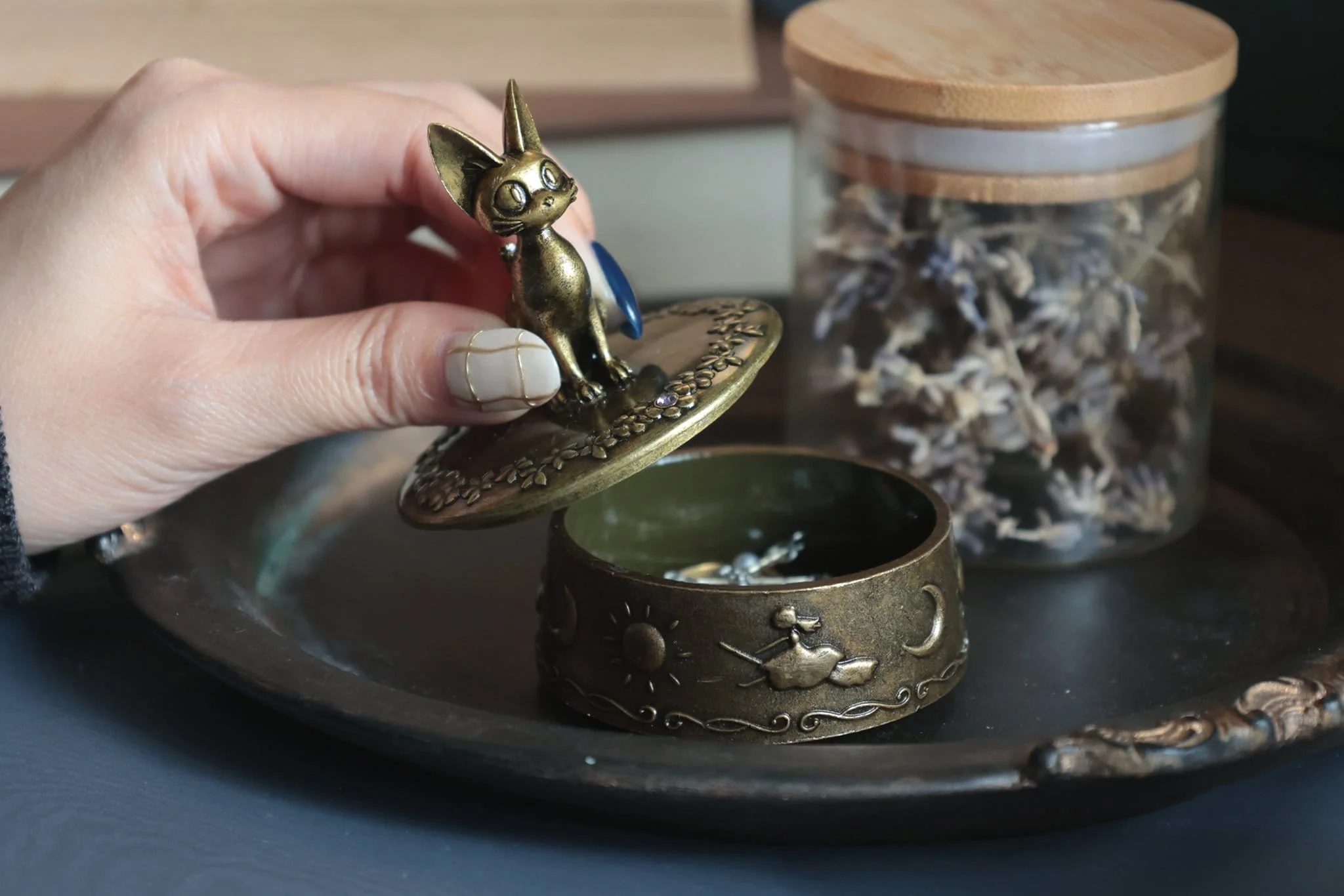 Official Ghibli Jiji Jewelry Box/Figure • Kikis Delivery Service Figurine/Statue/Replica/Interior Home Decor - Image 3