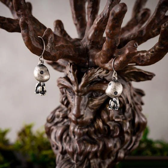 Official Ghibli Mononoke Kodama Earrings Set of 2 • Princess Mononoke Japanese Handmade Jewelry - Image 3