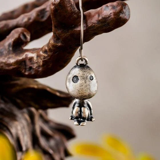 Official Ghibli Mononoke Kodama Earrings Set of 2 • Princess Mononoke Japanese Handmade Jewelry - Image 4