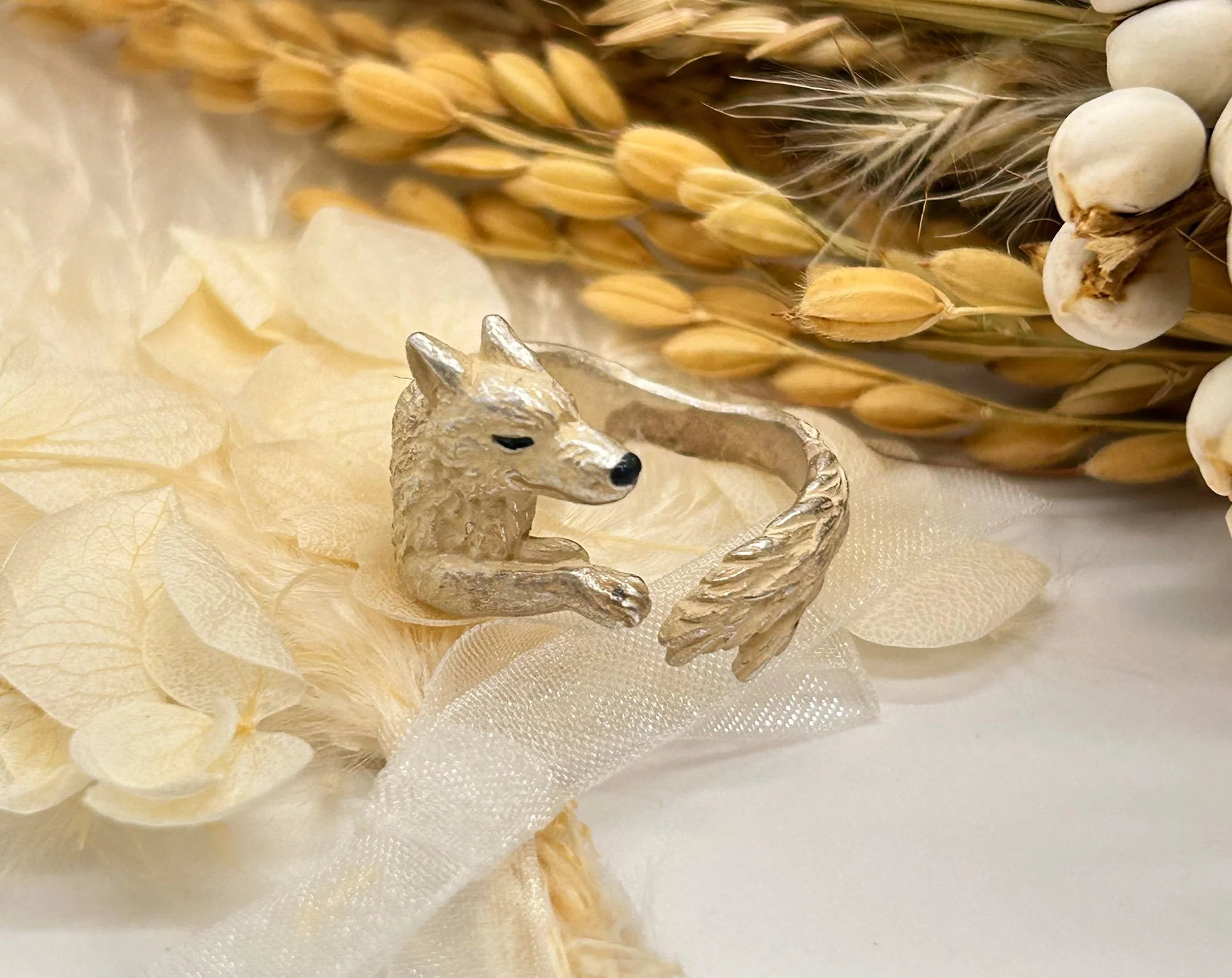 Official Ghibli Princess Mononoke Ring • Wolf Moro • Japanese Handmade Jewelry - Image 4