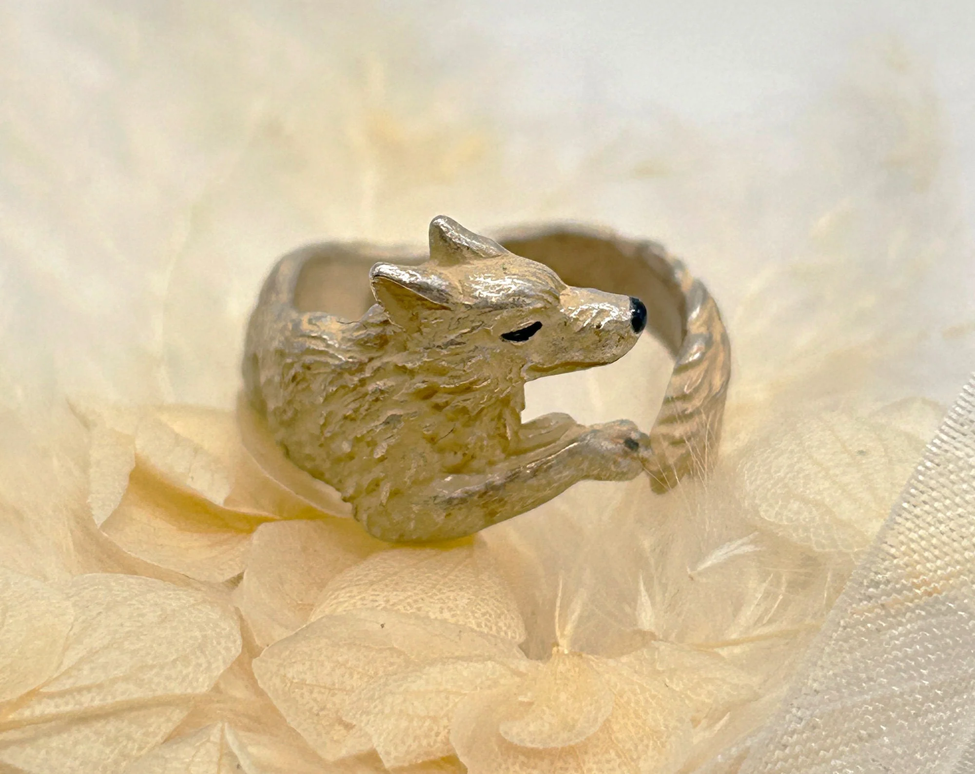 Official Ghibli Princess Mononoke Ring • Wolf Moro • Japanese Handmade Jewelry - Image 7