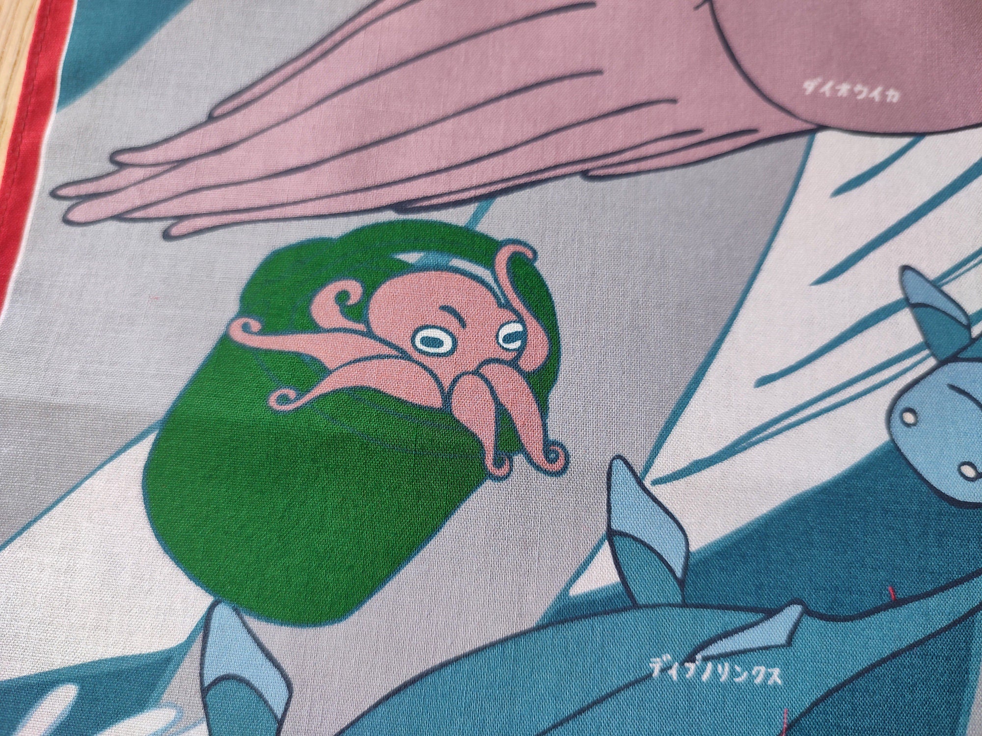 Official Ghibli Ponyo Tapestry/Wall Hanging • Ponyo on the Cliff Bandana/Neckerchief/Scarf/Handkerchief/Interior Decor - Image 8