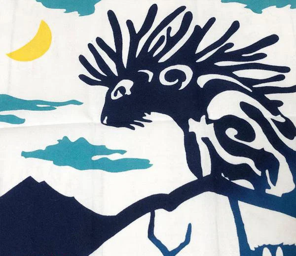 Official Ghibli Wall Hanging Hand-dyed • Mononoke Tenugui/Wall Decor/Tapestry/Interior Decoration • Yakul Forest Spirit - Image 6