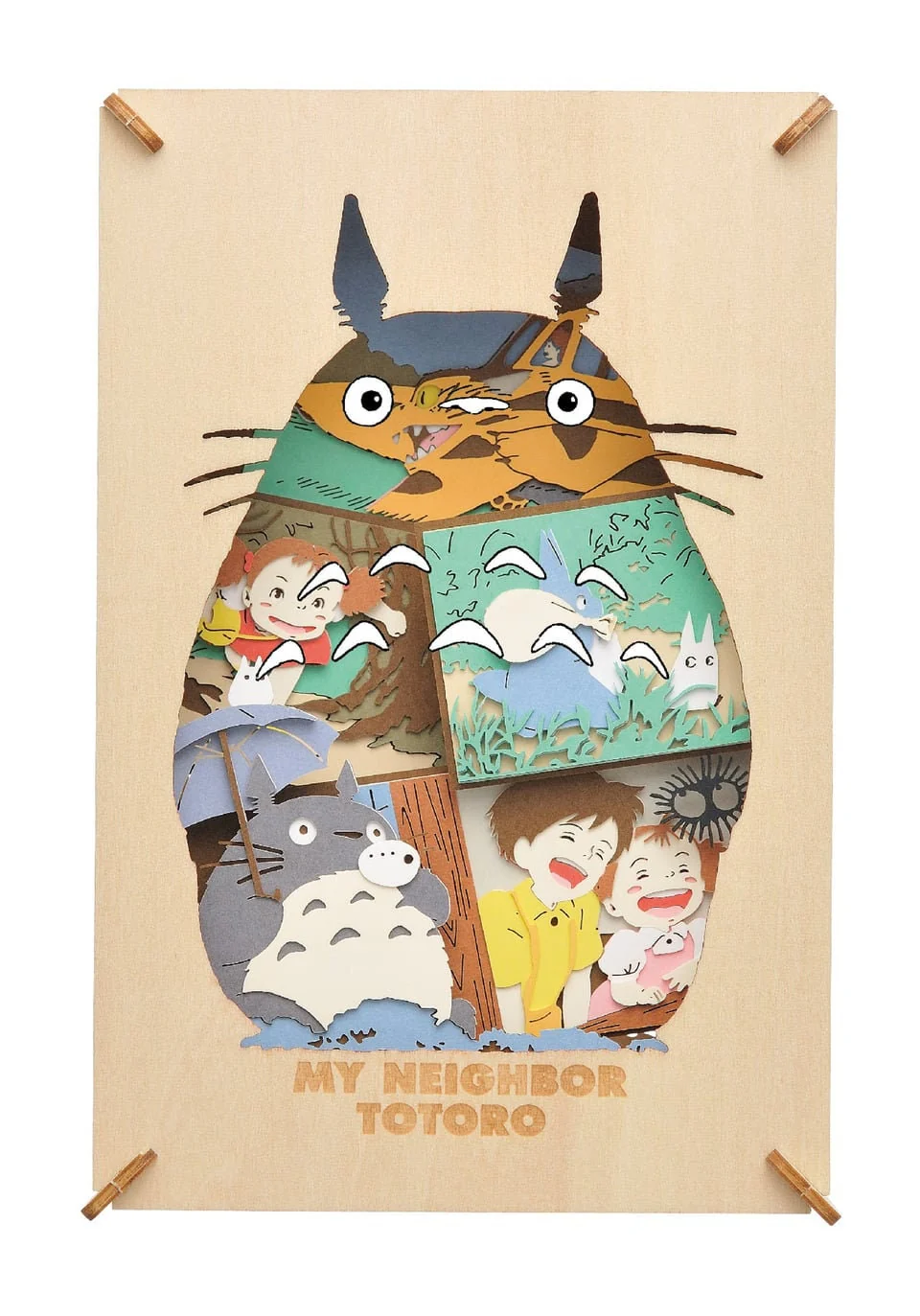 Official Ghibli Wooden Paper Theater/Puzzle • My Neighbor Totoro Paper Craft/Interior Diorama/Home Decor • Anime Scene - Image 3