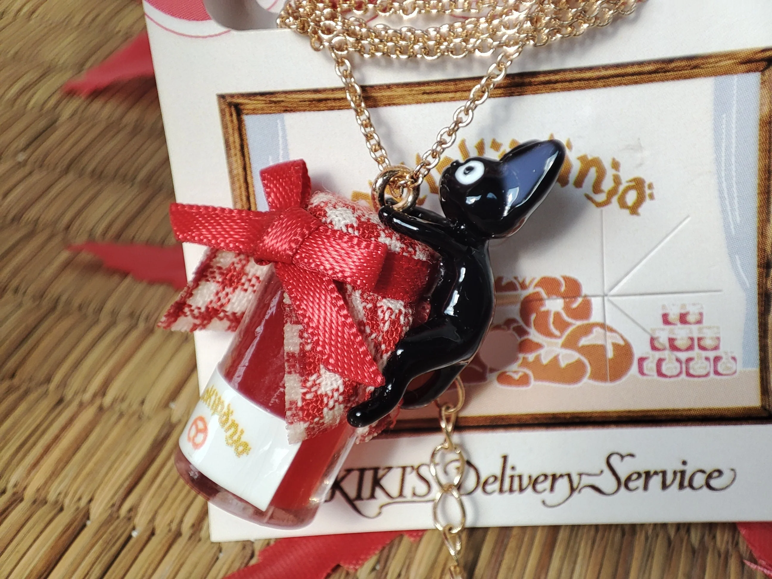 Vintage* Official Studio Ghibli Necklace/Pendant • Kikis Delivery Service Jewelry/Chain • Jiji on a Jar/Gigi - Image 3