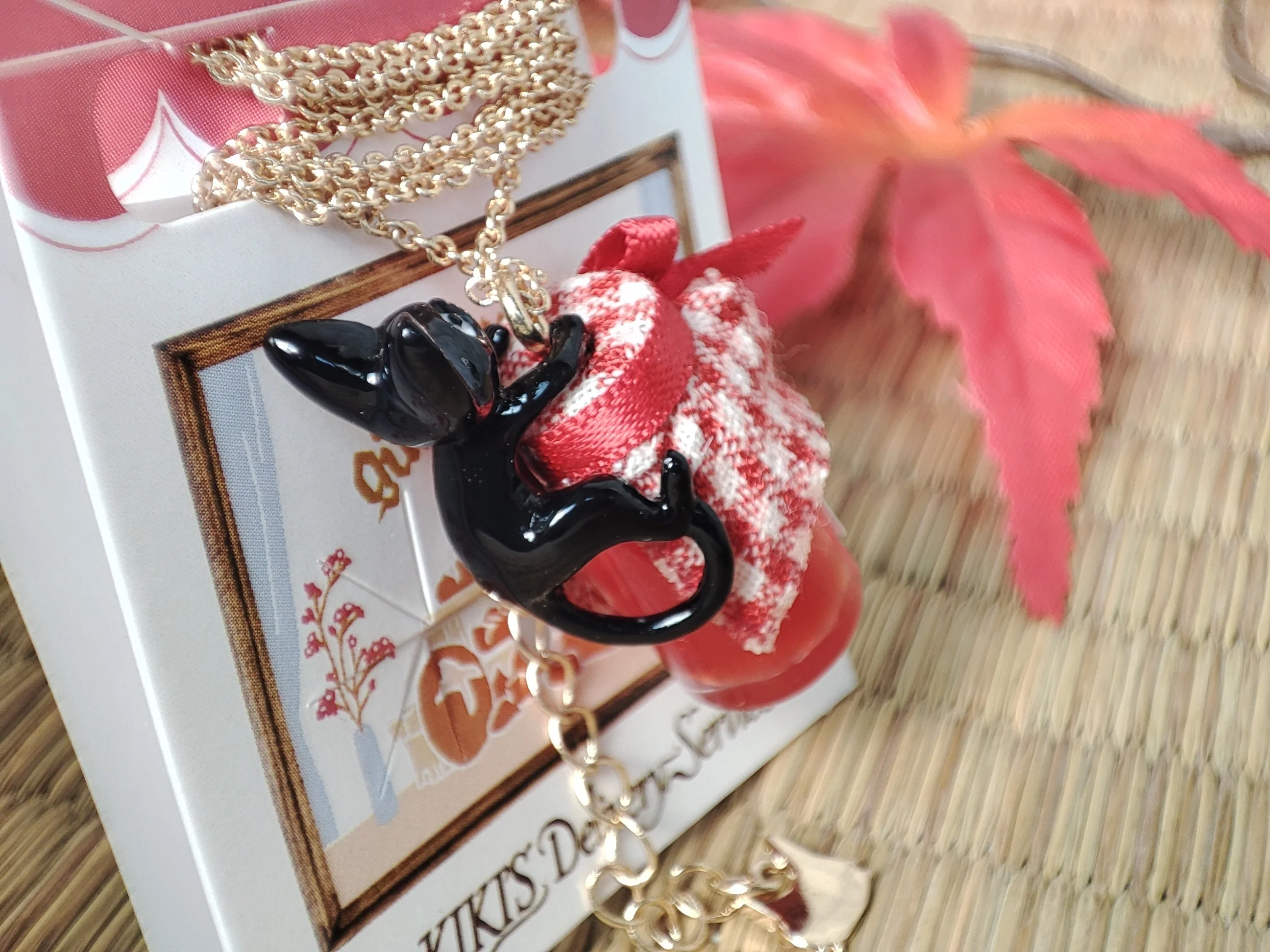 Vintage* Official Studio Ghibli Necklace/Pendant • Kikis Delivery Service Jewelry/Chain • Jiji on a Jar/Gigi - Image 4