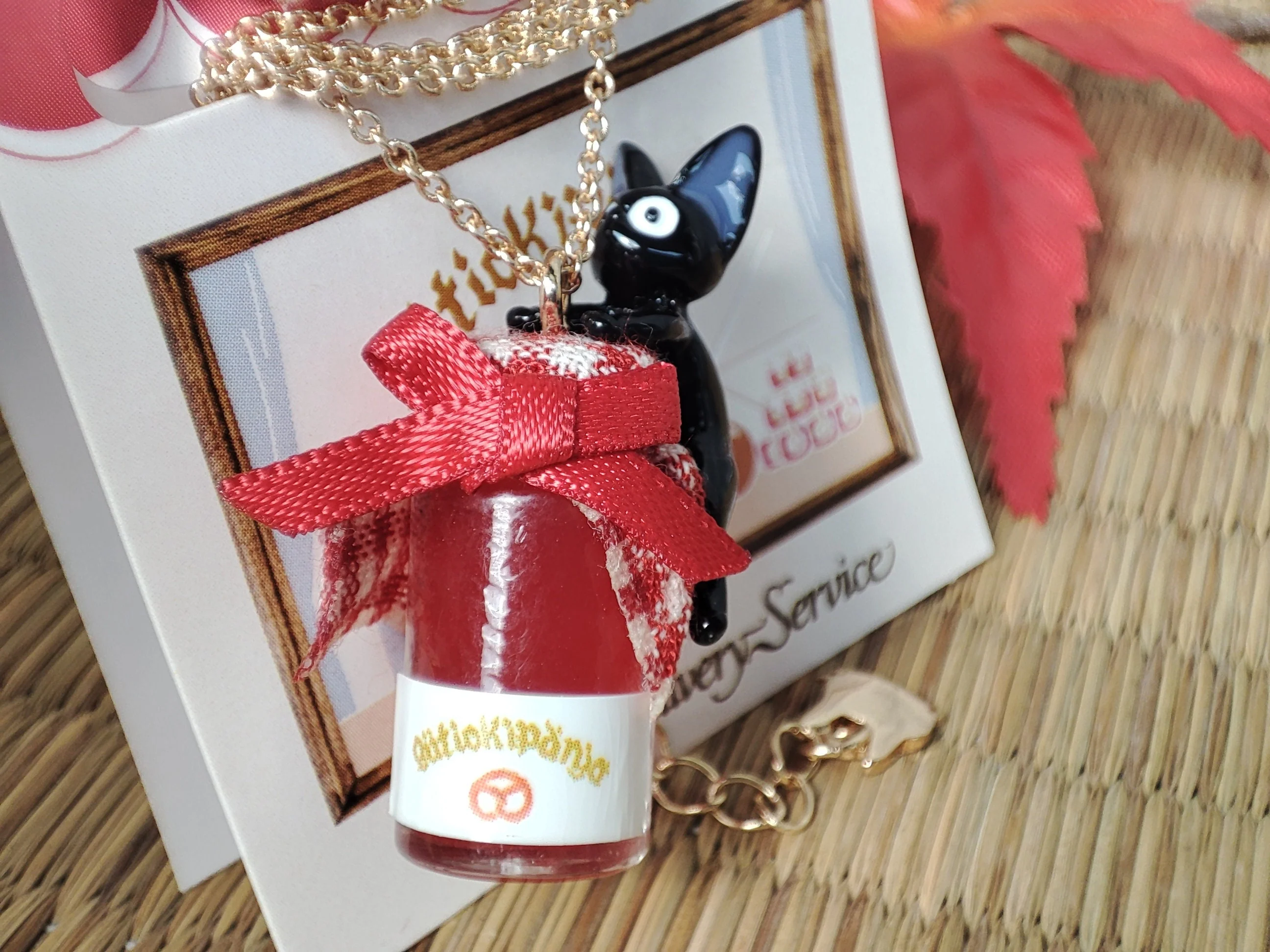 Vintage* Official Studio Ghibli Necklace/Pendant • Kikis Delivery Service Jewelry/Chain • Jiji on a Jar/Gigi - Image 5