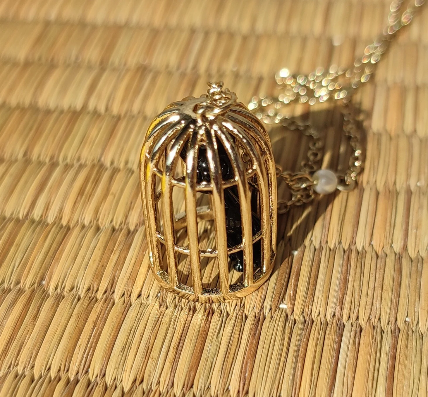 Vintage* Official Studio Ghibli Necklace/Pendant • Kikis Delivery Service Jewelry/Chain • Jiji in a Cage/Gigi - Image 3