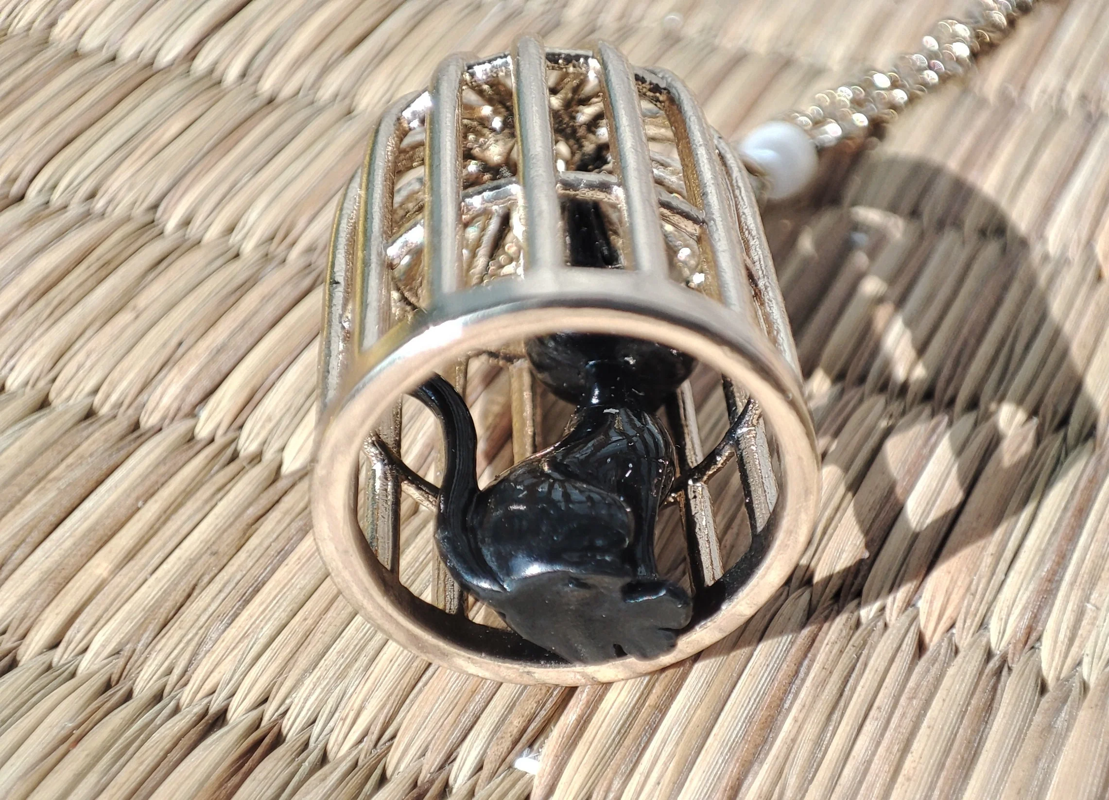 Vintage* Official Studio Ghibli Necklace/Pendant • Kikis Delivery Service Jewelry/Chain • Jiji in a Cage/Gigi - Image 6