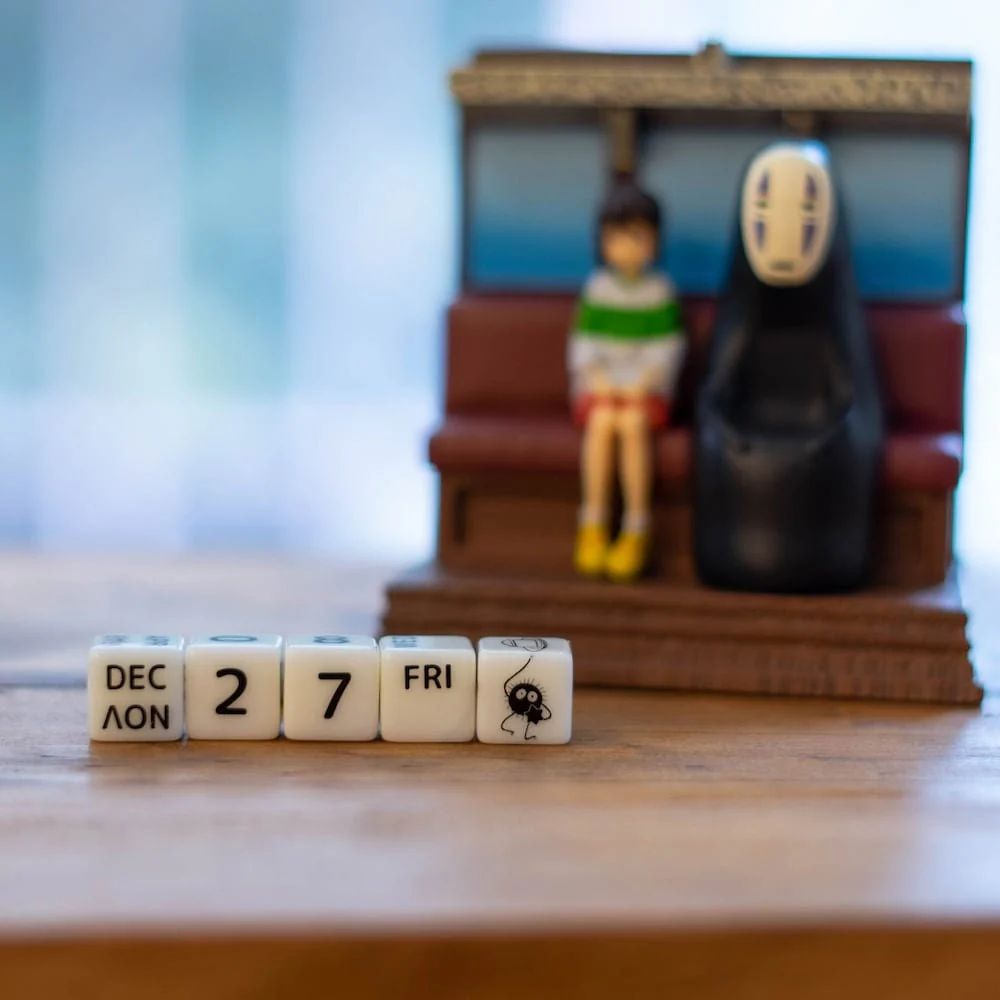 Official Studio Ghibli Spirited Away Perpetual Calendar with Dice, No Face Figure - Image 4