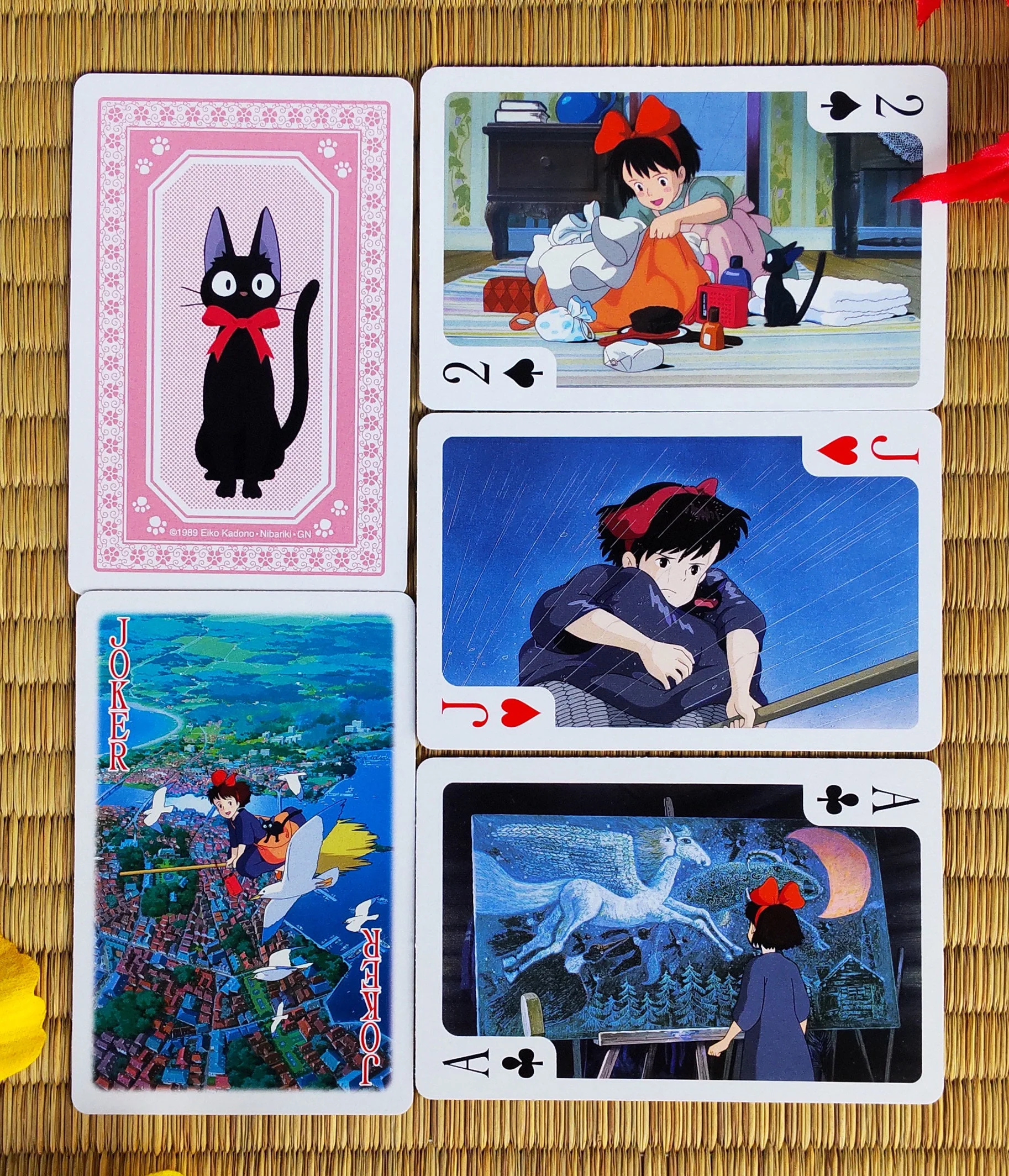 Official Ghibli 54 Playing Cards/Deck • Totoro, Laputa, Spirited Away, Mononoke, Kikis Delivery, Ponyo, Howl, Whisper - Image 4
