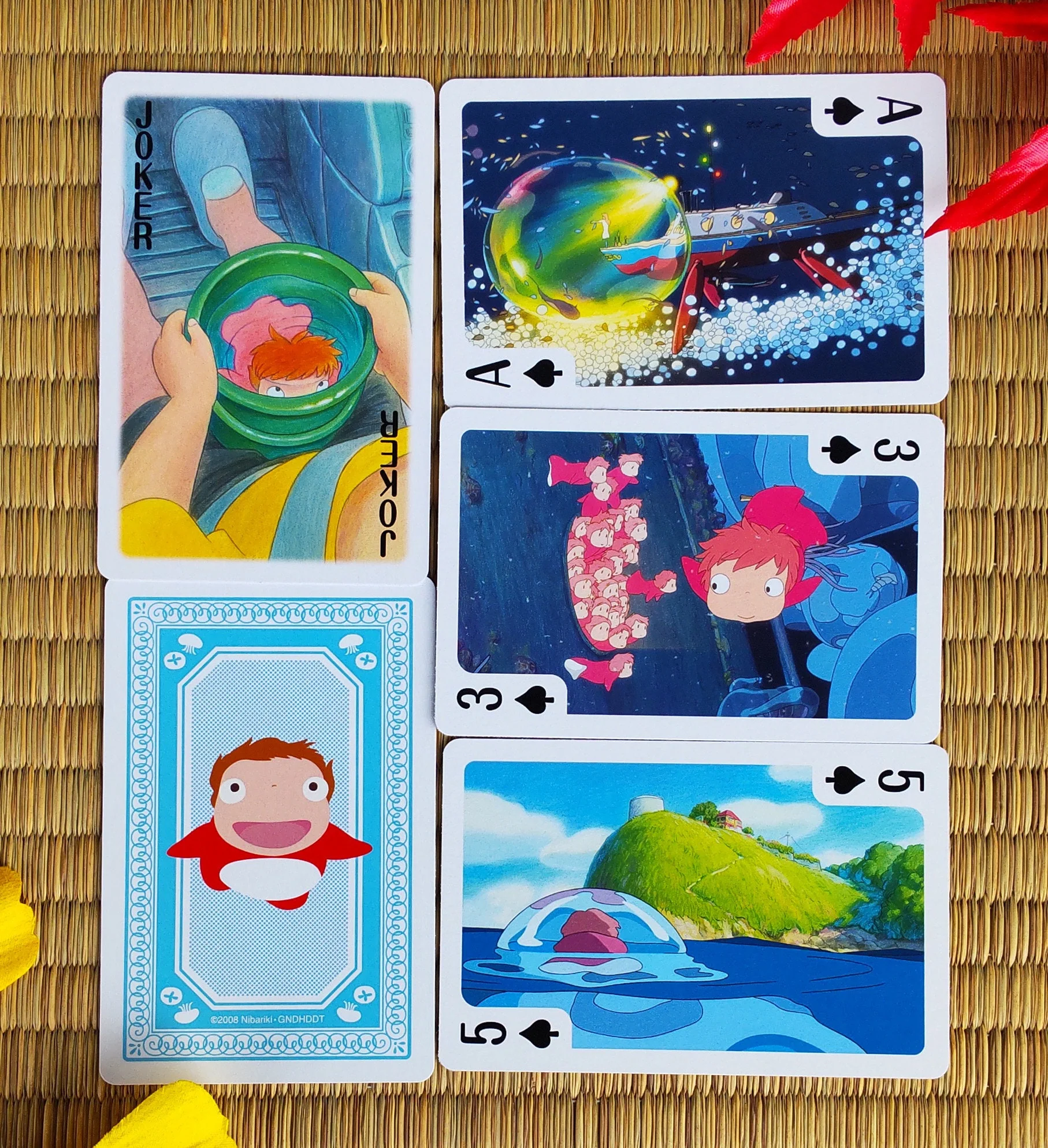 Official Ghibli 54 Playing Cards/Deck • Totoro, Laputa, Spirited Away, Mononoke, Kikis Delivery, Ponyo, Howl, Whisper - Image 5