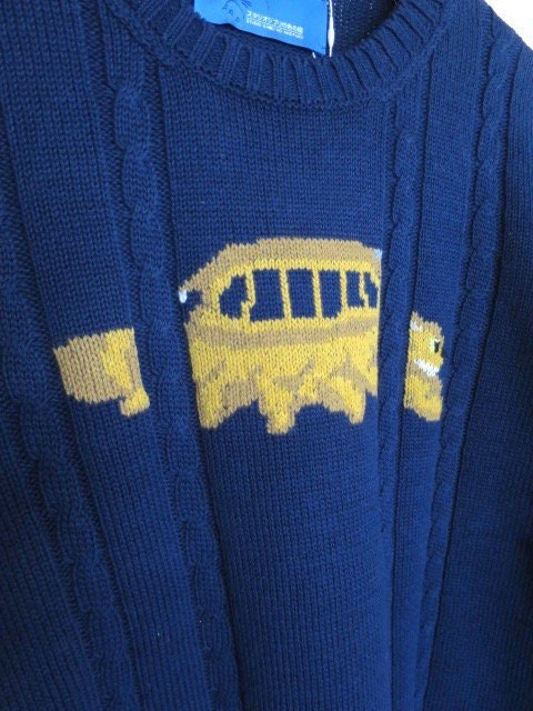 Vintage* Official Ghibli Catbus Sweater One-of-a-kind • My Neighbor Totoro Pullover/Jumper/Spring-Autumn Clothes - Image 3