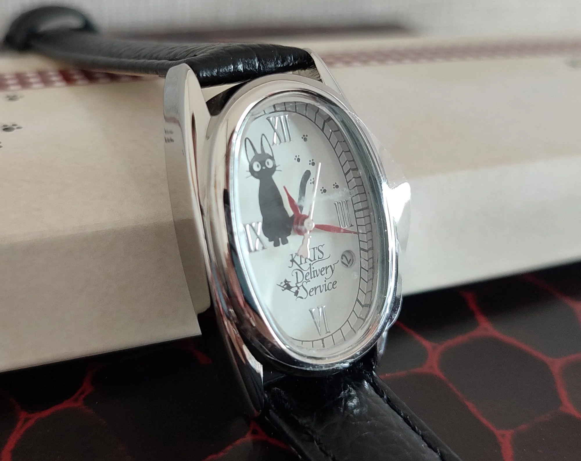 Vintage* Official Studio Ghibli Kikis Delivery Service Wrist Watch with Jiji • Black/White - Image 3