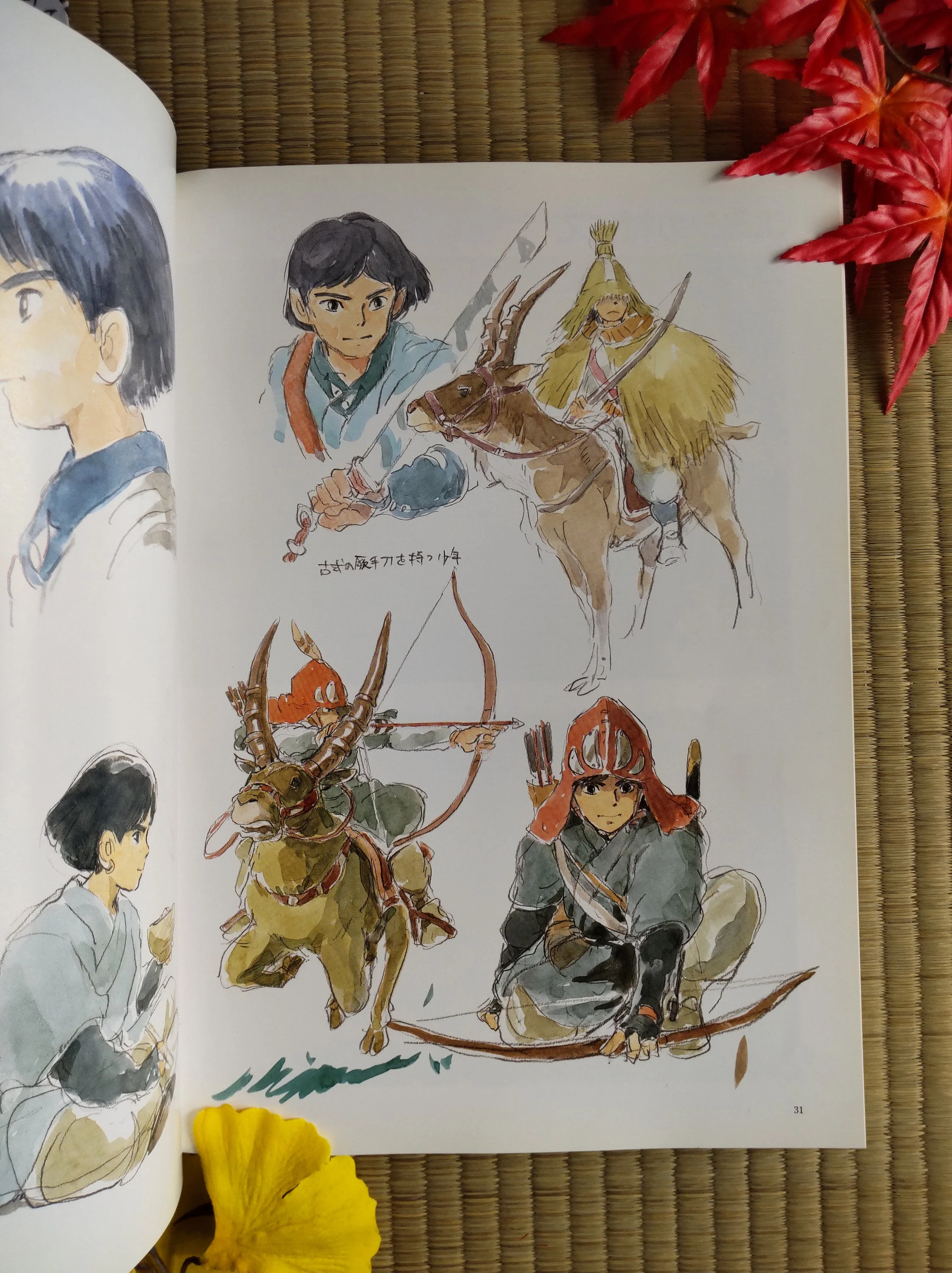 Vintage* Official Ghibli Mononoke Artbook • Princess Mononoke Anime • Japanese Painting Art Book • San, Ashitaka, Yakul - Image 3
