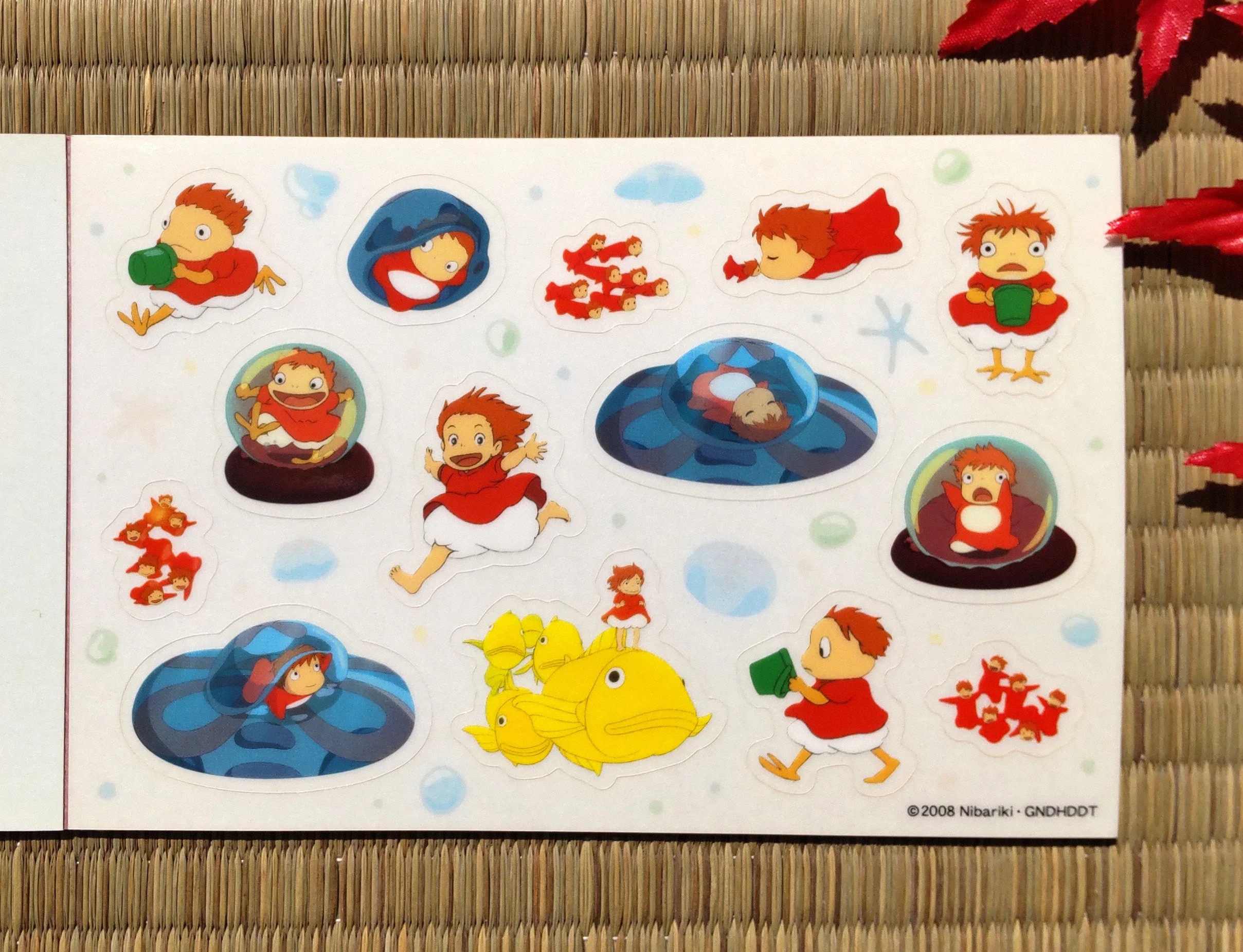 Vintage* Official Ghibli Ponyo Stickers set/Art book • Ponyo on the Cliff Sticker Sheets/Artbook • Kawaii Japanese Stationery - Image 5