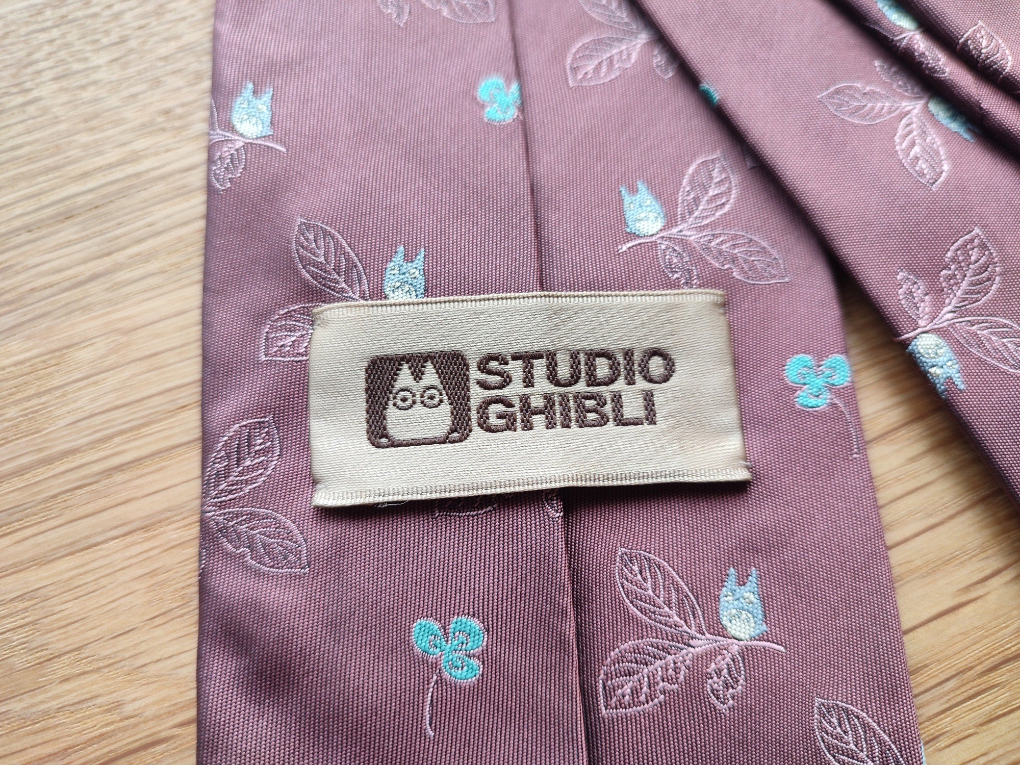 Vintage* Official Ghibli Totoro Necktie • My Neighbor Totoro Neckwear/Ascot/Cravat/Accent Clothes • Red Silk Neck Tie - Image 5