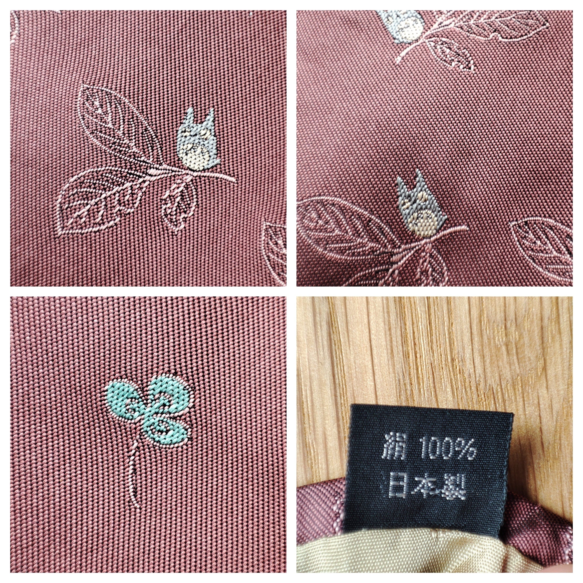 Vintage* Official Ghibli Totoro Necktie • My Neighbor Totoro Neckwear/Ascot/Cravat/Accent Clothes • Red Silk Neck Tie - Image 6