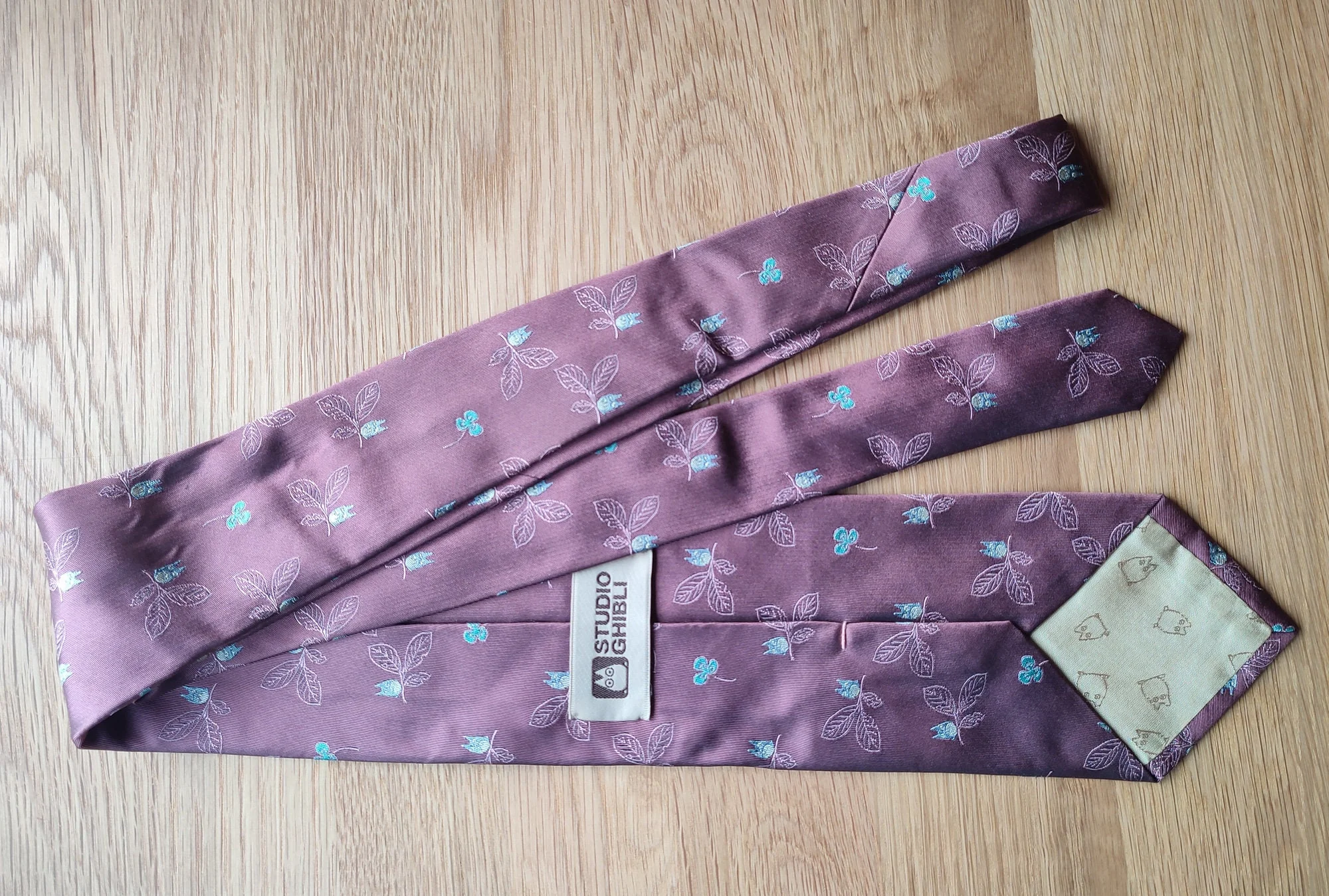 Vintage* Official Ghibli Totoro Necktie • My Neighbor Totoro Neckwear/Ascot/Cravat/Accent Clothes • Red Silk Neck Tie - Image 8