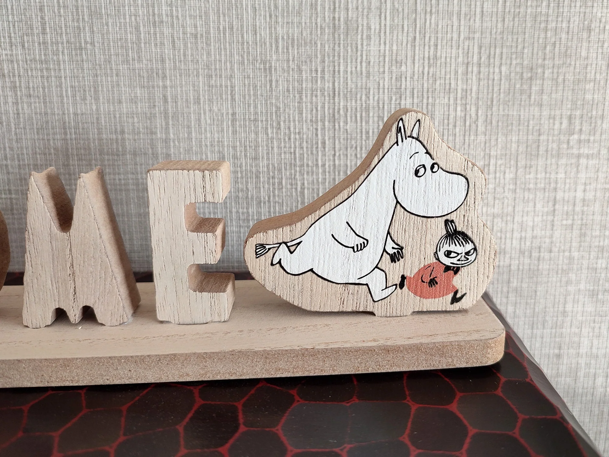 Vintage* Official Moomins Wooden Welcome Sign • Moomintroll Figure/Figurine/Statue/Replica/Interior Home Decor - Image 4